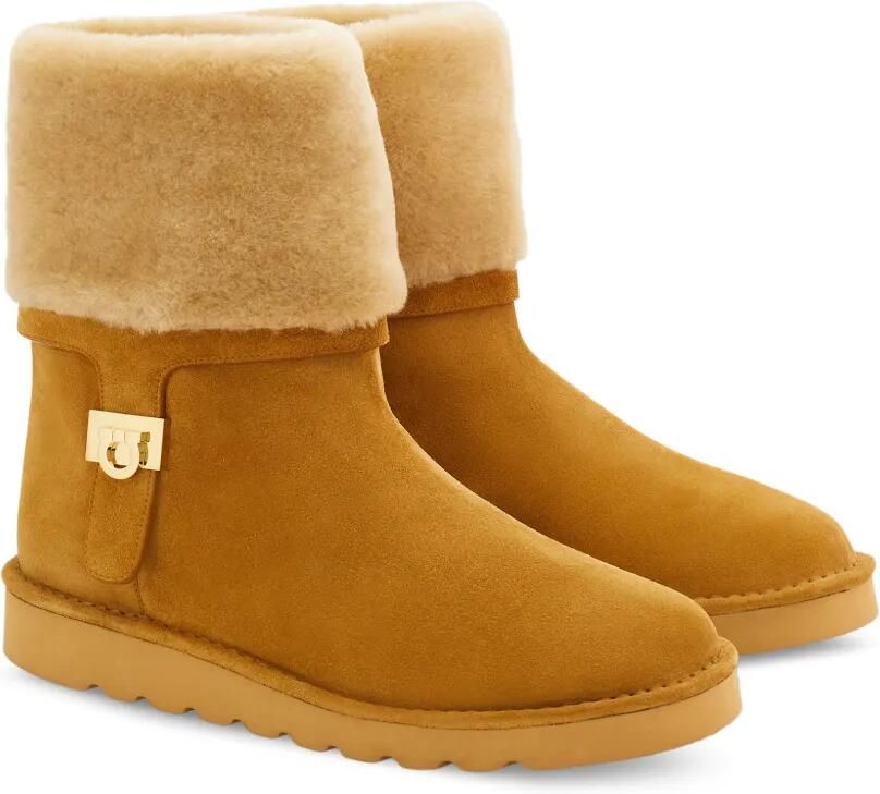 Ferragamo fur-lined pull-on boots with Hug buckle Bruin - Foto 4