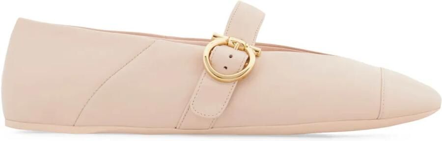 Ferragamo Gancini ballerina's met gesp Beige