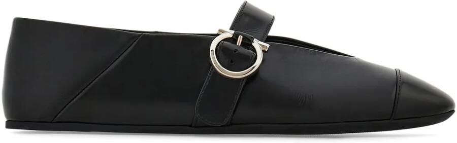 Ferragamo Gancini ballerina's met gesp Zwart