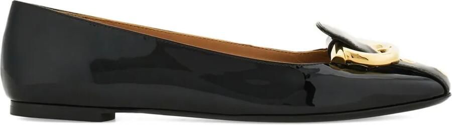 Ferragamo Gancini ballerina's Zwart