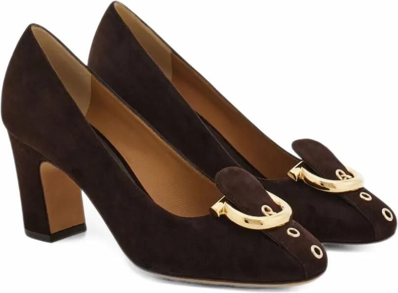 Ferragamo Gancini block heel pumps Bruin - Foto 4