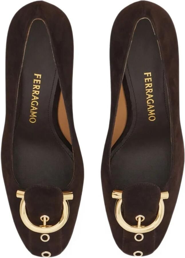 Ferragamo Gancini block heel pumps Bruin - Foto 3