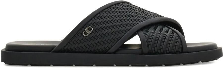 Ferragamo Gancini geweven sandalen met gekruiste bandjes Zwart