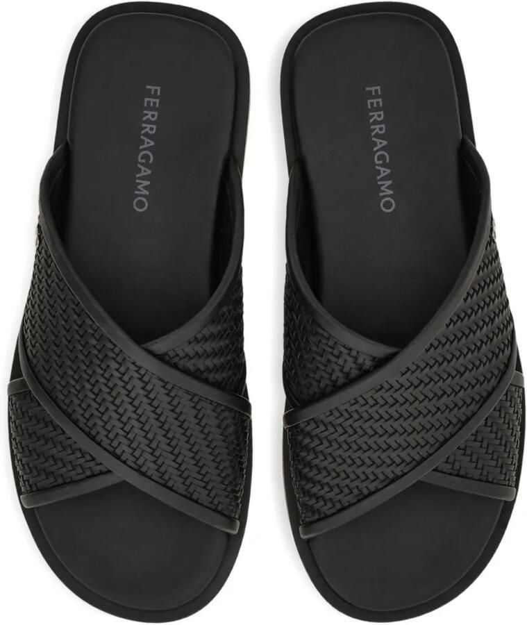 Ferragamo Gancini geweven sandalen met gekruiste bandjes Zwart - Foto 2