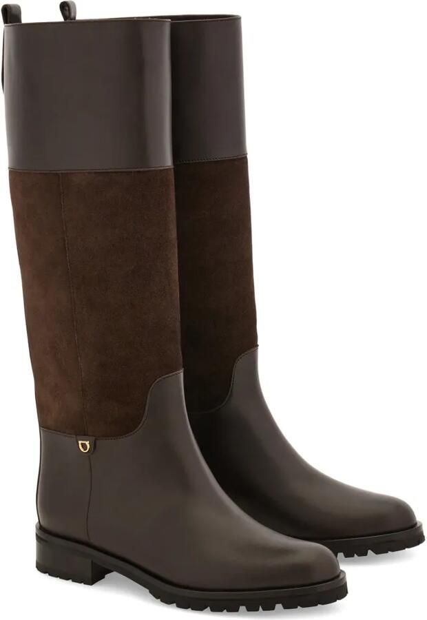 Ferragamo Gancini knielaarzen met ornament Bruin - Foto 2