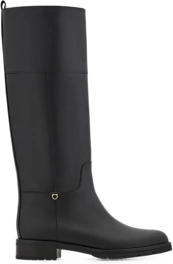 Ferragamo Gancini knielaarzen met ornament Zwart