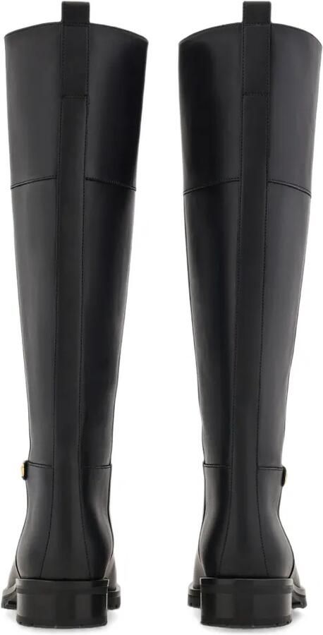 Ferragamo Gancini knielaarzen met ornament Zwart - Foto 5