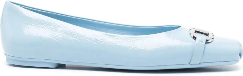 Ferragamo Gancini lakleren ballerina's Blauw