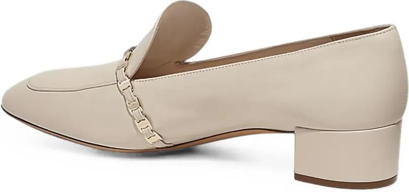 Ferragamo Gancini leren loafers met ketting Beige - Foto 2