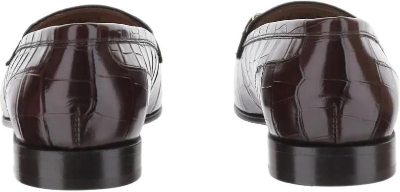 Ferragamo Gancini loafers met krokodillen-reliëf Bruin - Foto 4
