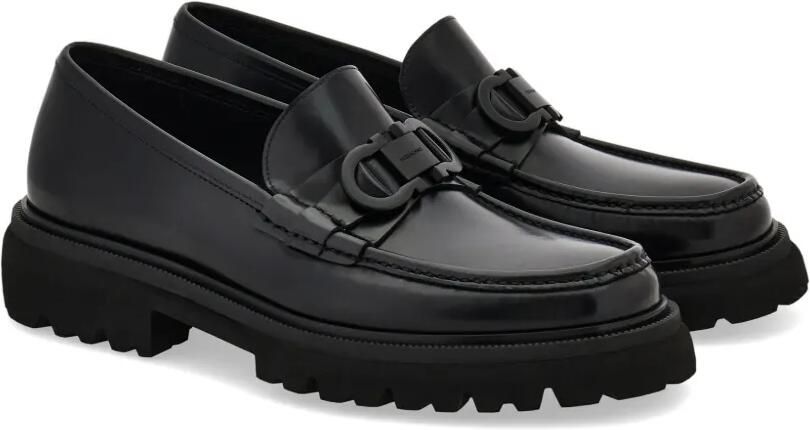 Ferragamo Gancini leren loafers Zwart - Foto 5