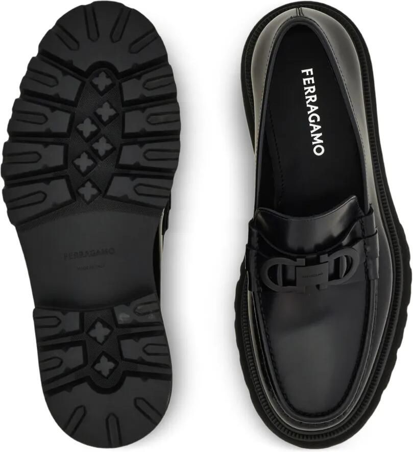 Ferragamo Gancini leren loafers Zwart - Foto 2