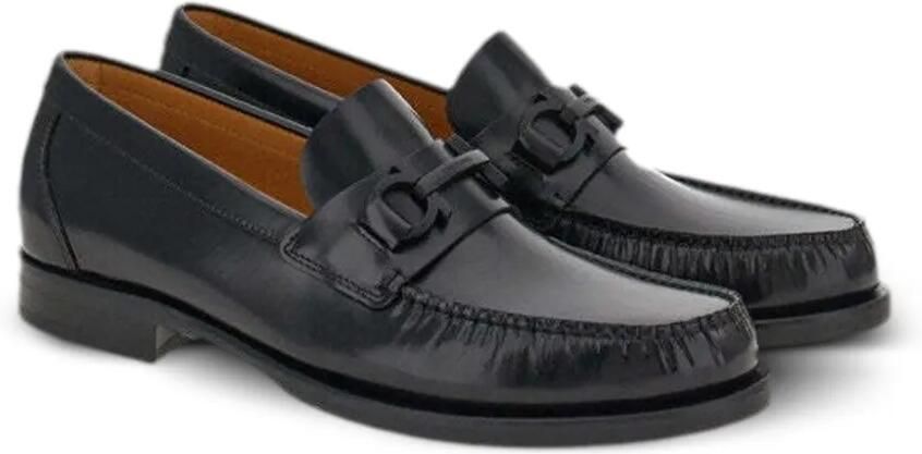 Ferragamo Gancini leren loafers Zwart - Foto 4