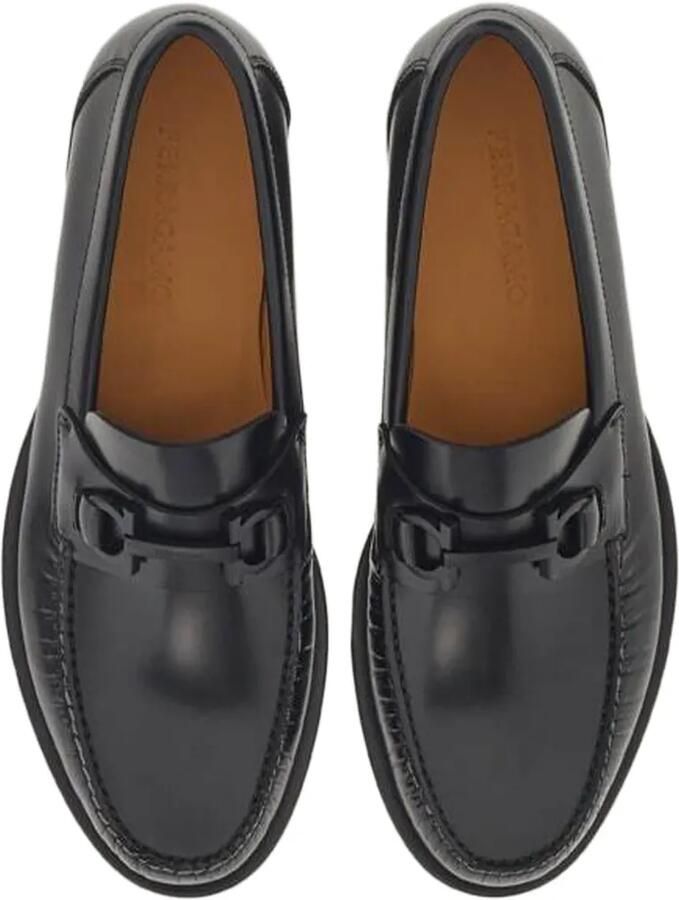 Ferragamo Gancini leren loafers Zwart - Foto 3