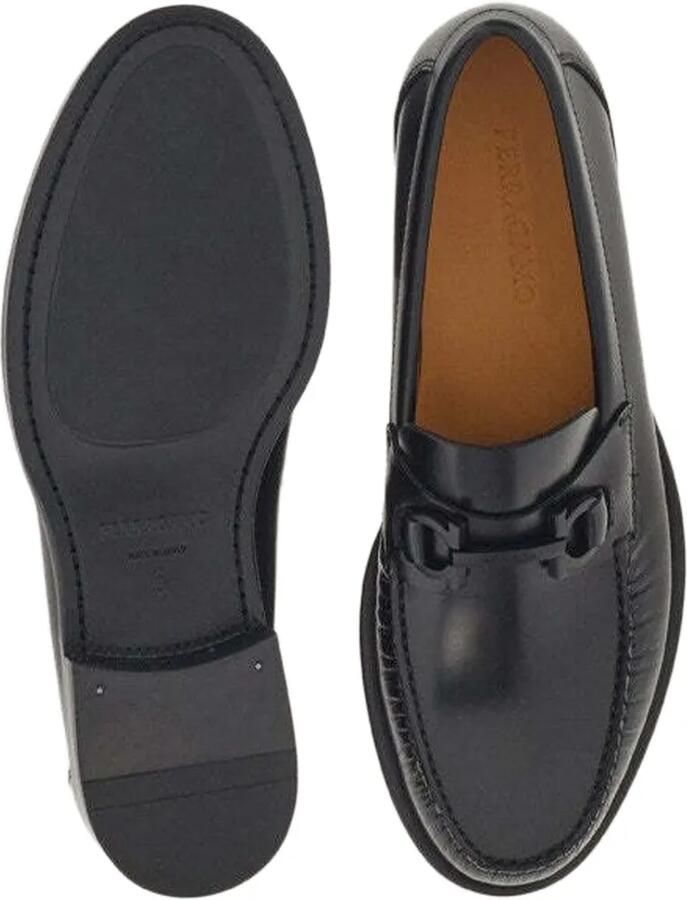 Ferragamo Gancini leren loafers Zwart - Foto 2