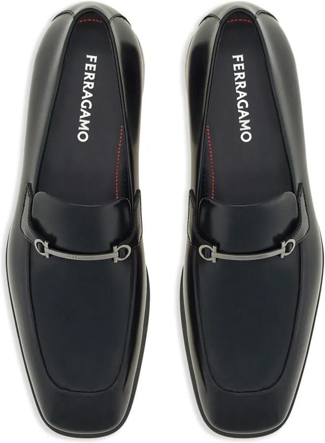 Ferragamo Gancini leren mocassin loafers met bedel Zwart - Foto 2