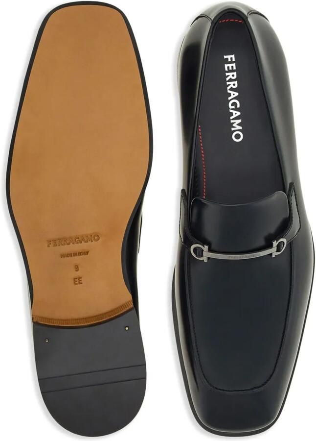 Ferragamo Gancini leren mocassin loafers met bedel Zwart - Foto 3