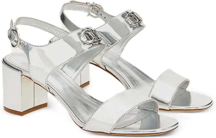 Ferragamo Gancini leren sandalen met metallic afwerking Zilver