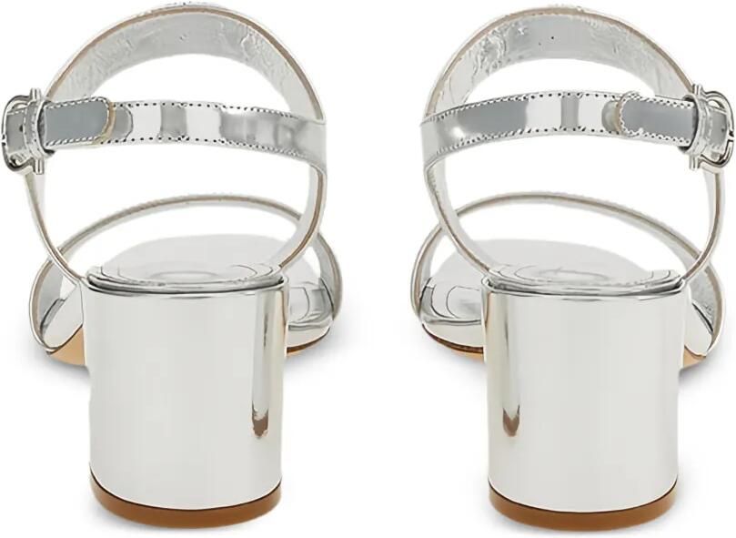 Ferragamo Gancini leren sandalen met metallic afwerking Zilver - Foto 2