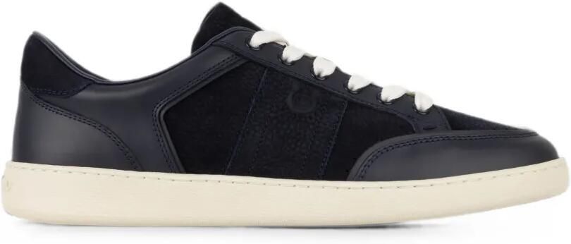 Ferragamo Gancini leren sneakers met vlakken Blauw