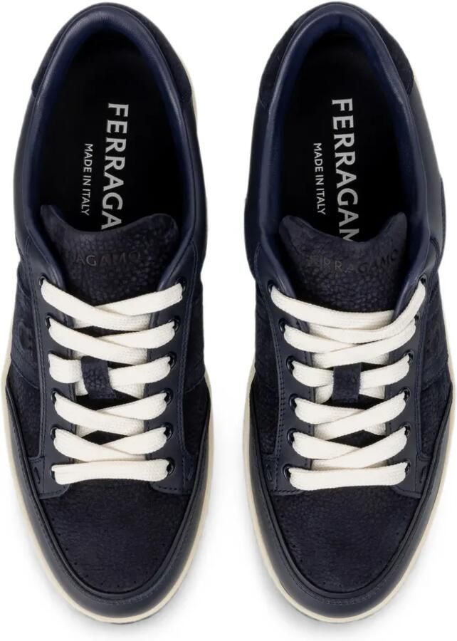 Ferragamo Gancini leren sneakers met vlakken Blauw - Foto 4