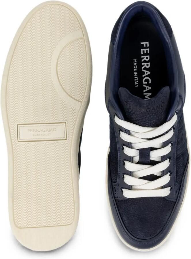 Ferragamo Gancini leren sneakers met vlakken Blauw - Foto 3