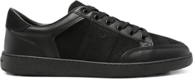 Ferragamo Gancini leren sneakers met vlakken Zwart