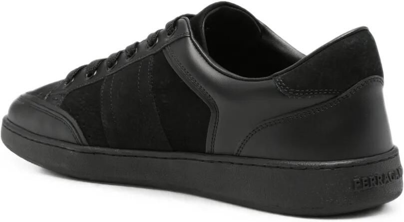 Ferragamo Gancini leren sneakers met vlakken Zwart - Foto 3
