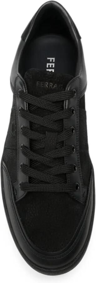 Ferragamo Gancini leren sneakers met vlakken Zwart - Foto 4