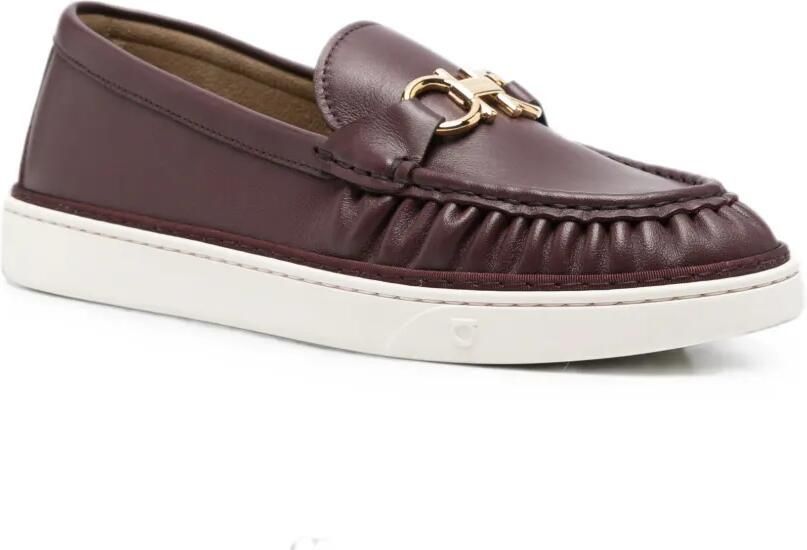 Ferragamo Gancini loafers met ruches Bruin - Foto 2