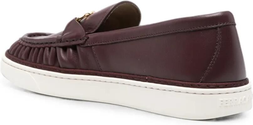 Ferragamo Gancini loafers met ruches Bruin - Foto 3