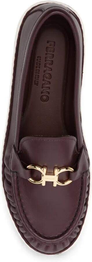 Ferragamo Gancini loafers met ruches Bruin - Foto 4