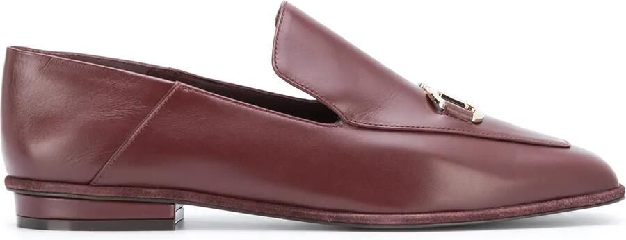 Ferragamo Gancini loafers met vierkante neus Rood