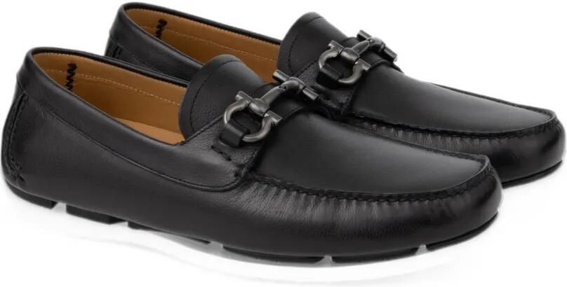 Ferragamo Gancini ornament driver loafers Zwart