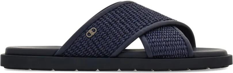 Ferragamo Gancini Ornament sandalen Blauw