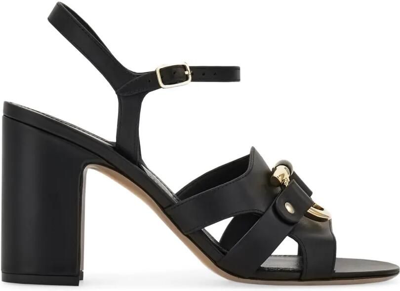 Ferragamo Gancini Ornament sandalen Zwart