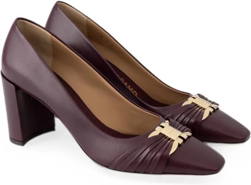 Ferragamo Gancini pumps met blokhak Paars - Foto 4