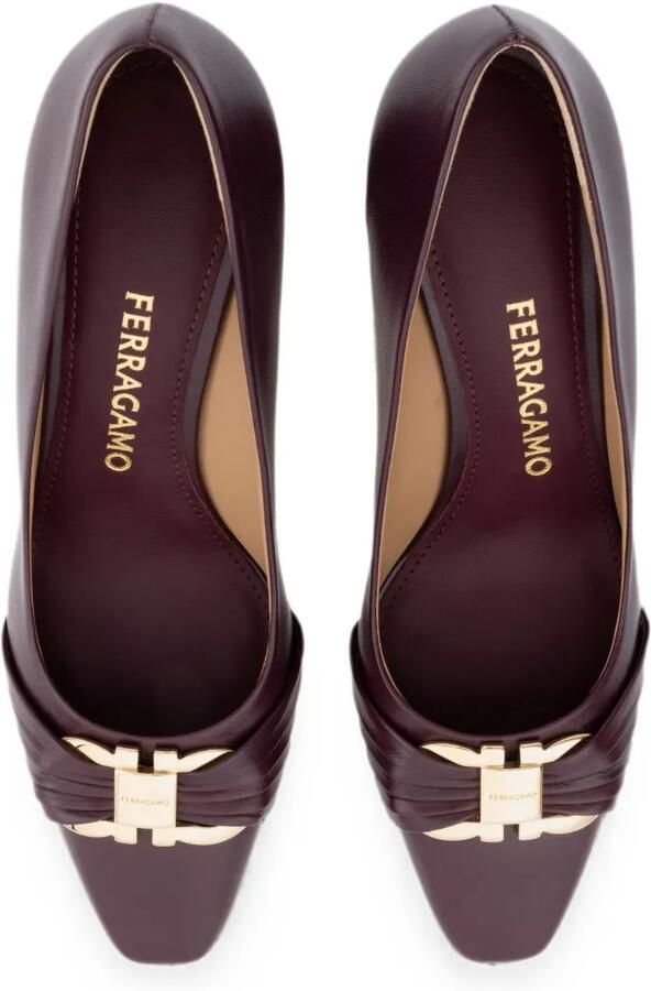 Ferragamo Gancini pumps met blokhak Paars - Foto 3