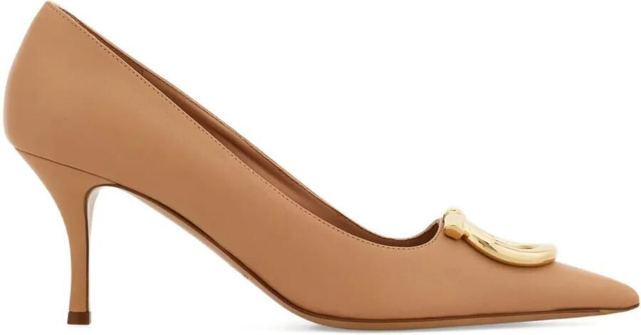 Ferragamo Gancini pumps met puntige neus Beige