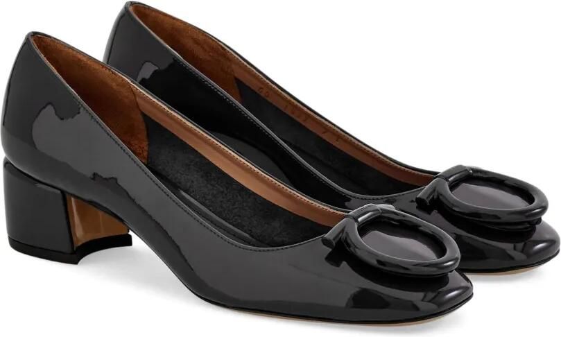 Ferragamo Gancini pumps met vierkante neus Zwart