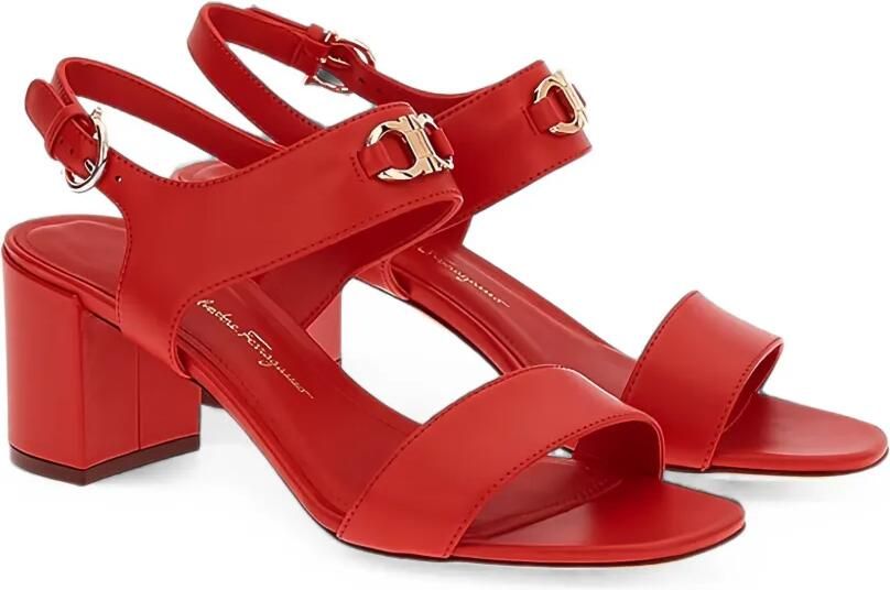 Ferragamo Gancini sandalen met blokhak Rood