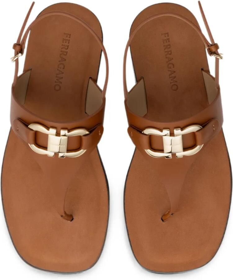 Ferragamo Gancini sandalen met gesp Bruin - Foto 2