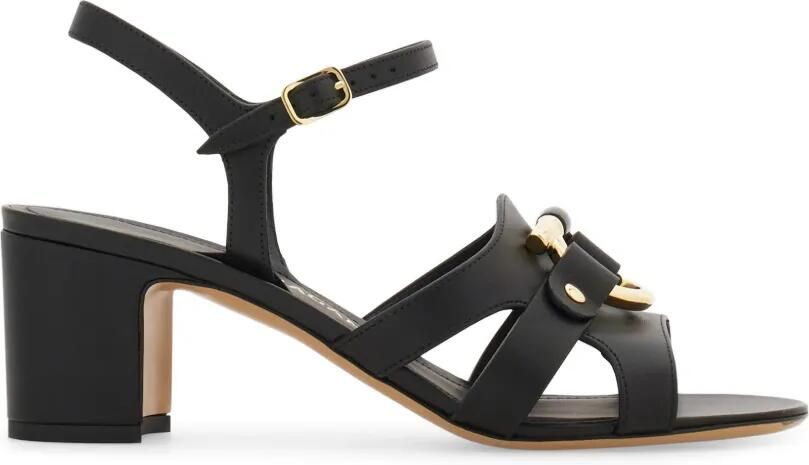 Ferragamo Gancini sandalen met sieraden Zwart