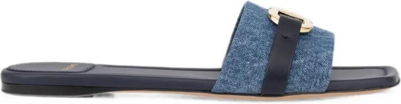 Ferragamo Gancini slippers Blauw