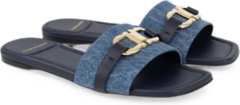 Ferragamo Gancini slippers Blauw - Foto 3