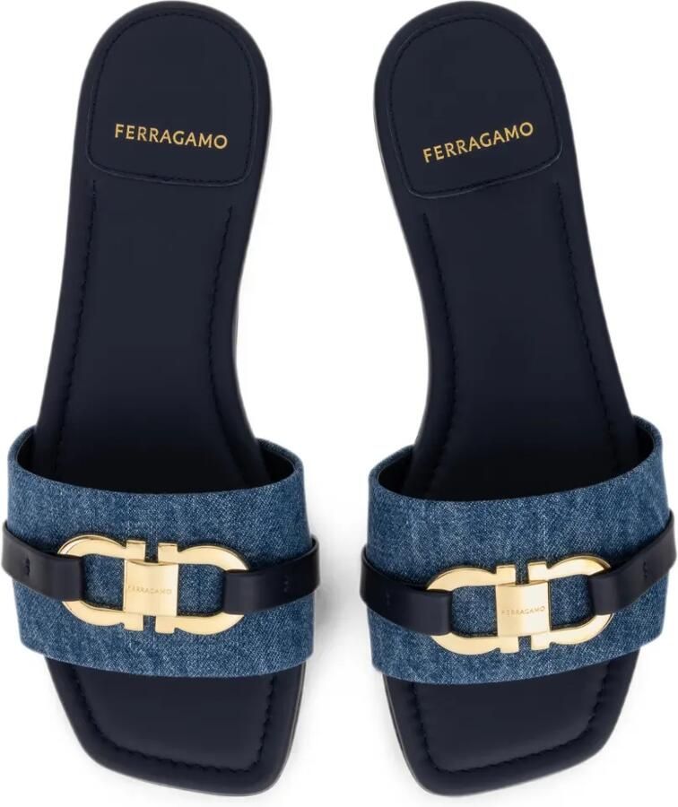 Ferragamo Gancini slippers Blauw - Foto 2