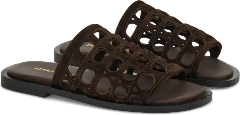 Ferragamo Gancini slippers Bruin - Foto 4