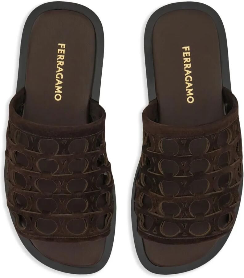 Ferragamo Gancini slippers Bruin - Foto 3