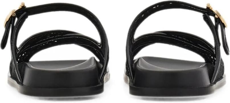 Ferragamo Gancini slippers met gesp en gekruiste bandjes Zwart - Foto 4
