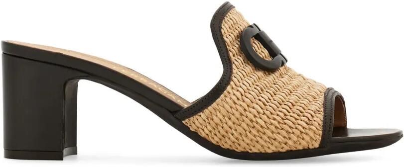 Ferragamo Gancini slippers met hak Bruin